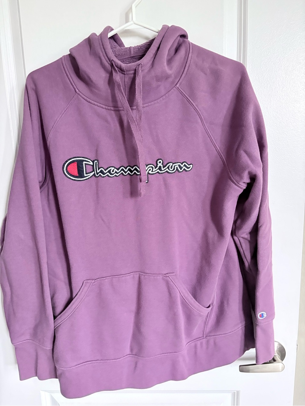 Champion Lavender Pullover Hoodie with Embroidered Logo